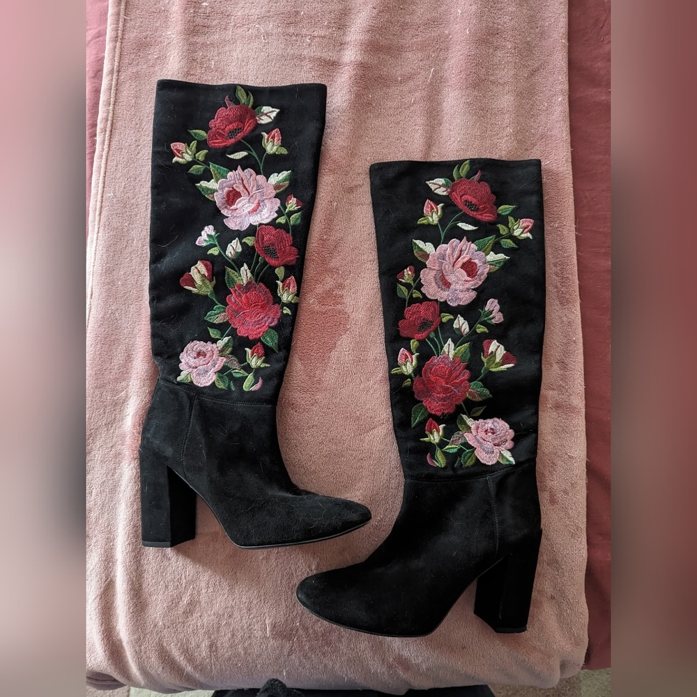 Kate Spade Greenfield Floral Embroidered Boots